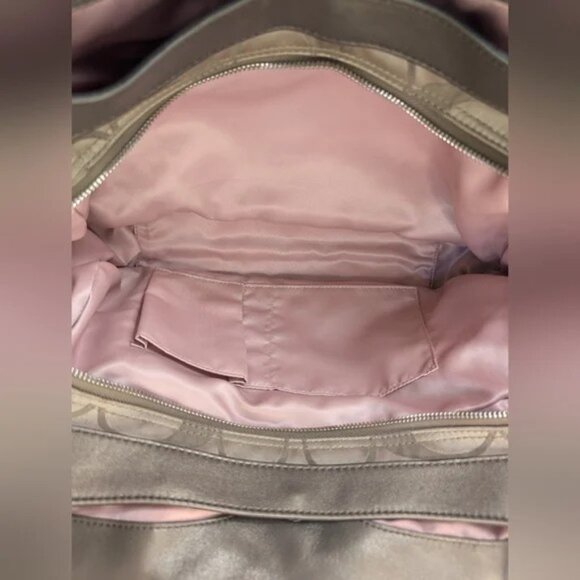 Coach Lexi Signatrue Bronz & Tan Shoulder Bag Purse - Picture 3 of 14